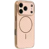 Phonesta Luxury Carbon Fiber Back Cover Hülle mit MagSafe für Apple iPhone 17 Pro - Rosa 0