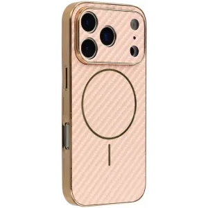 Phonesta Luxury Carbon Fiber Back Cover Hülle mit MagSafe für Apple iPhone 17 Pro - Rosa