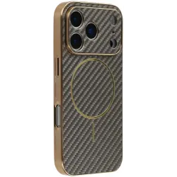 Phonesta Luxury Carbon Fiber Back Cover Hülle mit MagSafe für Apple iPhone 17 Pro Max - Braun