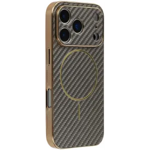 Phonesta Luxury Carbon Fiber Back Cover Hülle mit MagSafe für Apple iPhone 17 Pro Max - Braun