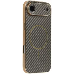 Phonesta Luxury Carbon Fiber Back Cover Hülle mit MagSafe für Apple iPhone Air - Braun