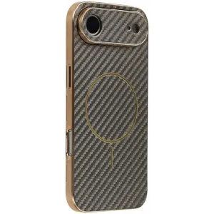 Phonesta Luxury Carbon Fiber Back Cover Hülle mit MagSafe für Apple iPhone Air - Braun