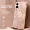 Phonesta Luxury Carbon Fiber Back Cover Hülle mit MagSafe für Samsung Galaxy S25 Edge - Rosa 1