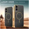 Phonesta Luxury Carbon Fiber Back Cover Hülle mit MagSafe für Samsung Galaxy S25 Edge - Schwarz 3