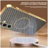 Phonesta Luxury Carbon Fiber Back Cover Hülle mit MagSafe für Samsung Galaxy S25 FE - Braun 4