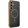 Phonesta Luxury Carbon Fiber Back Cover Hülle mit MagSafe für Samsung Galaxy S25 FE - Schwarz 0
