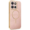Phonesta Luxury Carbon Fiber Back Cover Hülle mit MagSafe für Motorola Moto G86 Power - Rosa 0