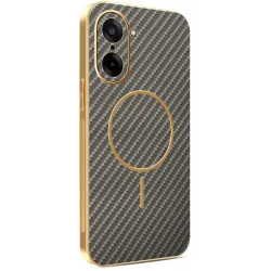 Phonesta Luxury Carbon Fiber Back Cover Hülle mit MagSafe für OnePlus Nord CE5 - Braun