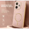 Phonesta Luxury Carbon Fiber Back Cover Hülle mit MagSafe für Oppo A5 Pro - Rosa 1