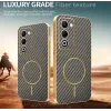 Phonesta Luxury Carbon Fiber Back Cover Hülle mit MagSafe für Oppo A5/A5m - Braun 4