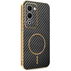 Phonesta Luxury Carbon Fiber Back Cover Hülle mit MagSafe für Oppo A5/A5m - Schwarz
