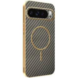 Phonesta Luxury Carbon Fiber Back Cover Hülle mit MagSafe für Google Pixel 10 Pro - Braun
