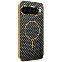 Phonesta Luxury Carbon Fiber Back Cover Hülle mit MagSafe für Google Pixel 10 Pro XL - Schwarz