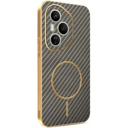 Phonesta Luxury Carbon Fiber Back Cover Hülle mit MagSafe für HONOR 400 Pro - Braun