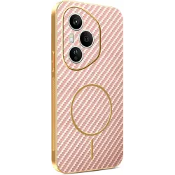 Phonesta Luxury Carbon Fiber Back Cover Hülle mit MagSafe für HONOR 400 Pro - Rosa