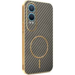 Phonesta Luxury Carbon Fiber Back Cover Hülle mit MagSafe für OnePlus Nord CE 4 Lite - Braun