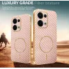 Phonesta Luxury Carbon Fiber Back Cover Hülle mit MagSafe für Oppo Reno13 - Rosa 3