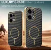Phonesta Luxury Carbon Fiber Back Cover Hülle mit MagSafe für Oppo Reno13 - Schwarz 3