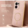 Phonesta Luxury Carbon Fiber Back Cover Hülle mit MagSafe für Oppo Reno13 F 4G/5G / Reno13 FS 5G - Rosa 1