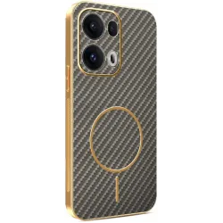 Phonesta Luxury Carbon Fiber Back Cover Hülle mit MagSafe für Oppo Reno13 Pro - Braun