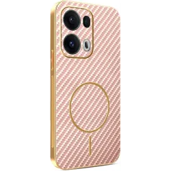 Phonesta Luxury Carbon Fiber Back Cover Hülle mit MagSafe für Oppo Reno13 Pro - Rosa