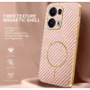 Phonesta Luxury Carbon Fiber Back Cover Hülle mit MagSafe für Oppo Reno13 Pro - Rosa 1