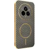 Phonesta Luxury Carbon Fiber Back Cover Hülle mit MagSafe für Realme 14 Pro - Braun 0