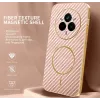 Phonesta Luxury Carbon Fiber Back Cover Hülle mit MagSafe für Realme 14 Pro - Rosa 1