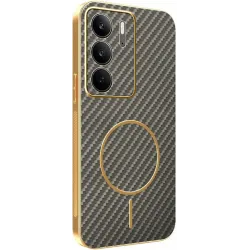 Phonesta Luxury Carbon Fiber Back Cover Hülle mit MagSafe für Realme 14x / C75 - Braun