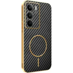 Phonesta Luxury Carbon Fiber Back Cover Hülle mit MagSafe für Realme 14x / C75 - Schwarz