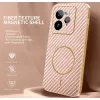 Phonesta Luxury Carbon Fiber Back Cover Hülle mit MagSafe für Realme GT 7 Pro - Rosa 1
