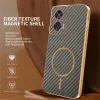 Phonesta Luxury Carbon Fiber Back Cover Hülle mit MagSafe für Motorola Edge 50 Fusion - Braun 2