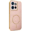 Phonesta Luxury Carbon Fiber Back Cover Hülle mit MagSafe für Motorola Edge 60 Neo/Edge 50 Neo / ThinkPhone 25 - Rosa