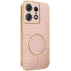 Phonesta Luxury Carbon Fiber Back Cover Hülle mit MagSafe für Motorola Edge 50 Pro - Rosa 0
