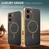 Phonesta Luxury Carbon Fiber Back Cover Hülle mit MagSafe für Motorola Moto G05 / Moto E15 - Schwarz 4