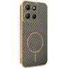 Phonesta Luxury Carbon Fiber Back Cover Hülle mit MagSafe für Motorola Moto G17/G17 Power/G15/G15 Power - Braun