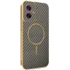 Phonesta Luxury Carbon Fiber Back Cover Hülle mit MagSafe für Motorola Moto G55 - Braun 0
