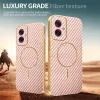 Phonesta Luxury Carbon Fiber Back Cover Hülle mit MagSafe für Motorola Moto G55 - Rosa 4