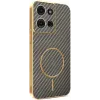 Phonesta Luxury Carbon Fiber Back Cover Hülle mit MagSafe für Motorola Moto G75 - Braun 0