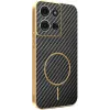 Phonesta Luxury Carbon Fiber Back Cover Hülle mit MagSafe für Motorola Moto G75 - Schwarz 0