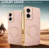 Phonesta Luxury Carbon Fiber Back Cover Hülle mit MagSafe für Motorola Moto G85 - Rosa 4