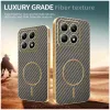 Phonesta Luxury Carbon Fiber Back Cover Hülle mit MagSafe für Xiaomi 14T - Braun 3