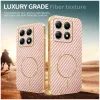 Phonesta Luxury Carbon Fiber Back Cover Hülle mit MagSafe für Xiaomi 14T - Rosa 3