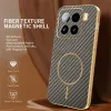 Phonesta Luxury Carbon Fiber Back Cover Hülle mit MagSafe für Xiaomi 15 - Braun 2
