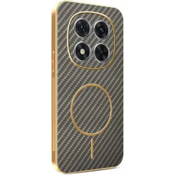 Phonesta Luxury Carbon Fiber Back Cover Hülle mit MagSafe für Xiaomi Redmi Note 14 Pro 5G / Xiaomi Poco X7 - Braun