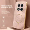 Phonesta Luxury Carbon Fiber Back Cover Hülle mit MagSafe für Xiaomi Redmi Note 14 Pro 5G / Xiaomi Poco X7 - Rosa 2