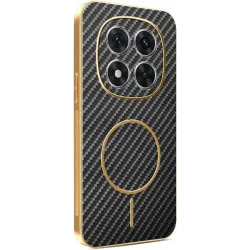 Phonesta Luxury Carbon Fiber Back Cover Hülle mit MagSafe für Xiaomi Redmi Note 14 Pro 5G / Xiaomi Poco X7 - Schwarz