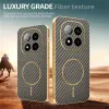 Phonesta Luxury Carbon Fiber Back Cover Hülle mit MagSafe für Xiaomi Redmi Note 14 Pro Plus - Braun 4