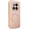 Phonesta Luxury Carbon Fiber Back Cover Hülle mit MagSafe für Xiaomi Redmi Note 14 Pro Plus - Rosa 0