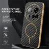 Phonesta Luxury Carbon Fiber Back Cover Hülle mit MagSafe für Xiaomi 15 Ultra - Schwarz 2